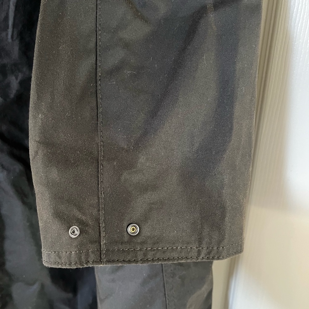Barbour Solway Wax Jacket Trench Coat Olive MWX24810L71 $710 Medium CN462 - Picture 13 of 16
